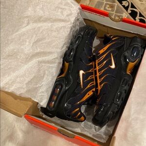 Nike Air Max plus Black and Orange Trainers dark obsidian TN